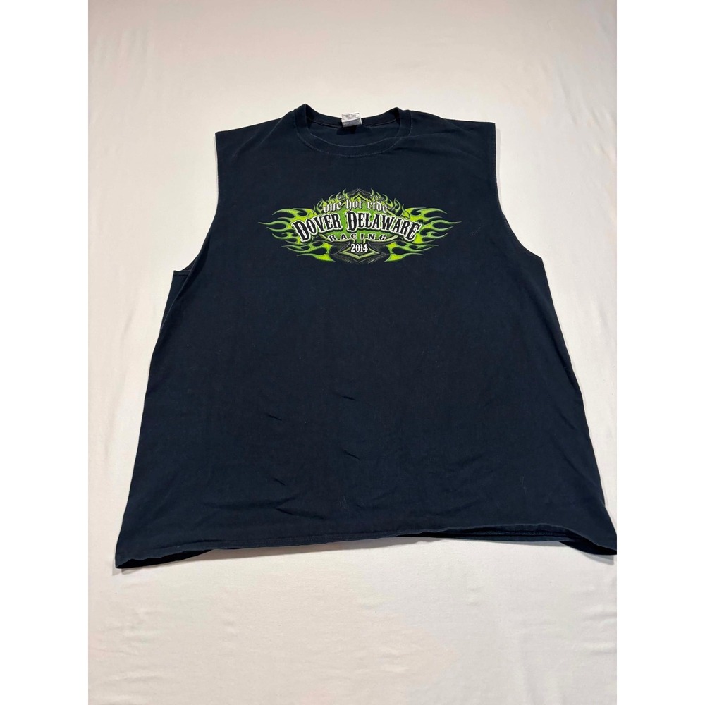 Gildan Dover Delaware Racing 2014 One Hot Ride Muscle Tee Shirt‎ Black XL